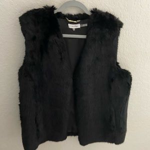 Black Calvin Klein Fur Vest